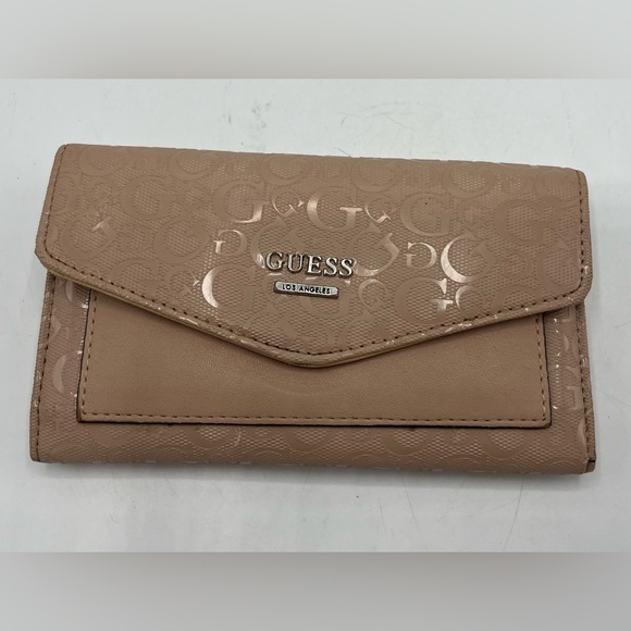Guess Beige Embossed Women's Wallet - Picture 1 of 11